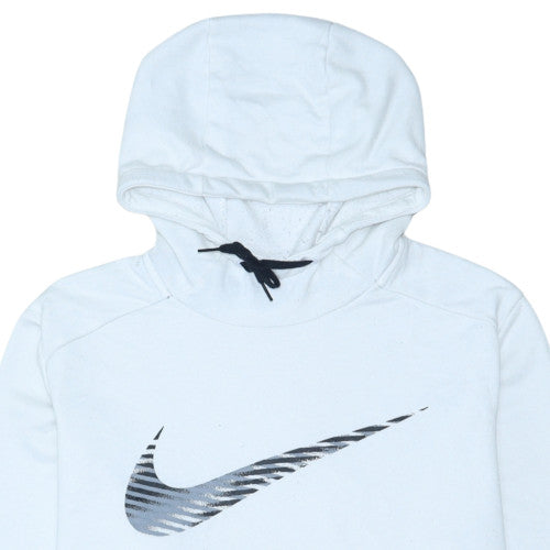Nike Men's White XL Dri-Fit Pullover Hoodie with Logo
