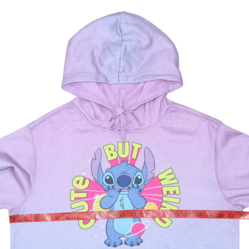 Disney Women Purple Blue Stitch Pullover Hoodie Medium Gradient Cute Weird