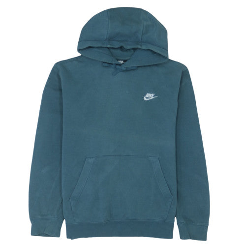 Nike Men's Blue Pullover Hoodie Medium Fleece Logo Sweatshirt
