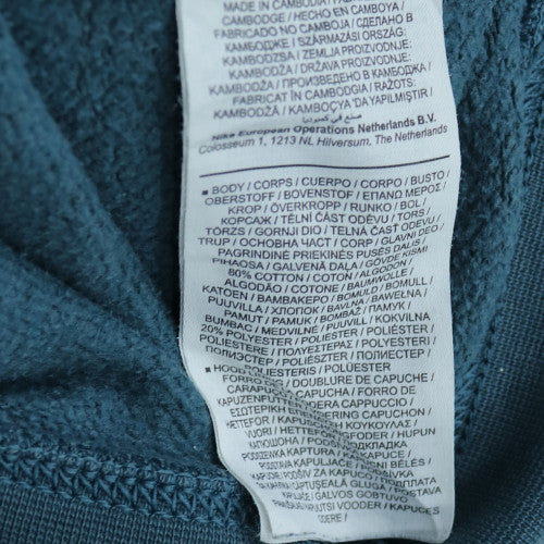 Nike Men's Blue Pullover Hoodie Medium Fleece Logo Sweatshirt