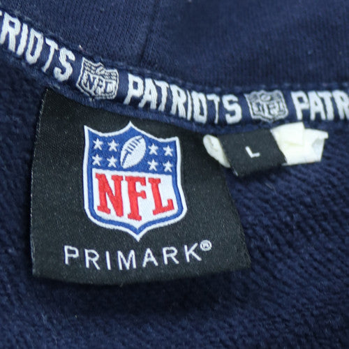 Primark NFL Patriots Men's Blue Pullover Hoodie L Regular Fit