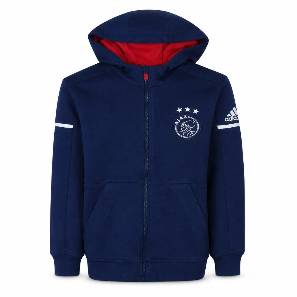 Adidas Ajax Men's Blue Full Zip Hoodie Size 5-6 Teen