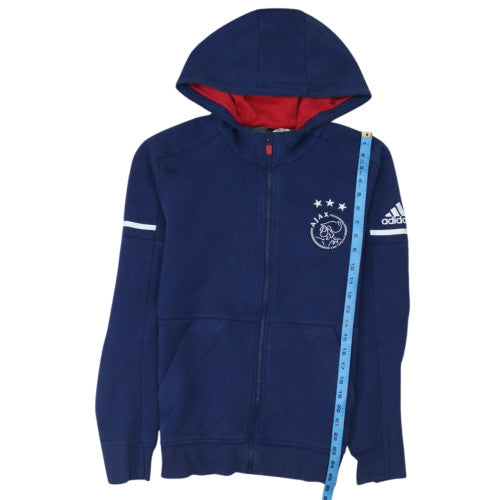 Adidas Ajax Men's Blue Full Zip Hoodie Size 5-6 Teen