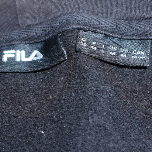 Fila Men's Black Full Zip Hoodie Size M Logo Sportswear