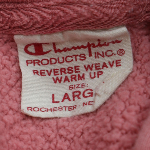 Champion Women Pink Reverse Weave Pullover Hoodie Large Cotton Blend