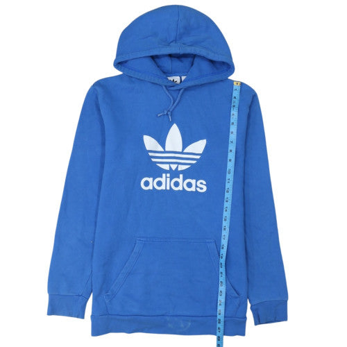 Adidas Men's Blue Pullover Hoodie Medium Logo Graphic Sportswear