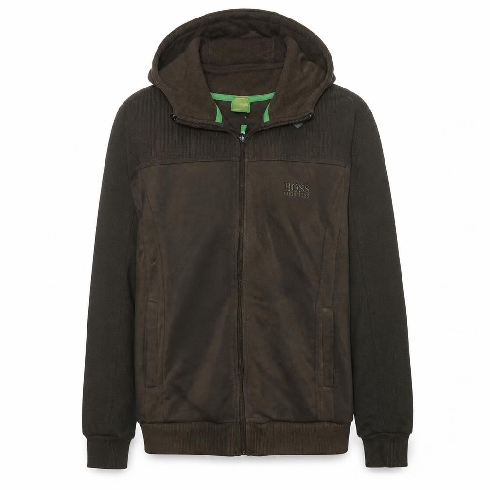 Hugo Boss Mens Green Full Zip Hoodie Fleece Jacket Size M