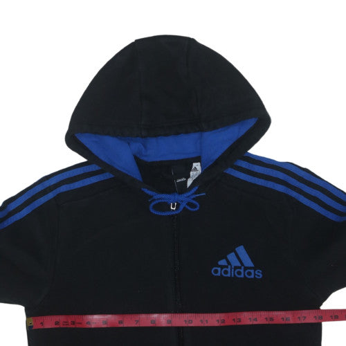 adidas Men Black Full Zip Hoodie M Fleece Sportswear