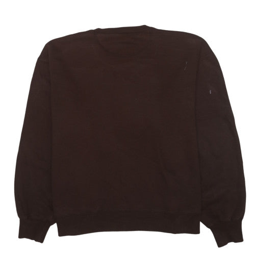Guess Jeans Men's Brown Crew Neck Sweatshirt Size L Embroidered Logo