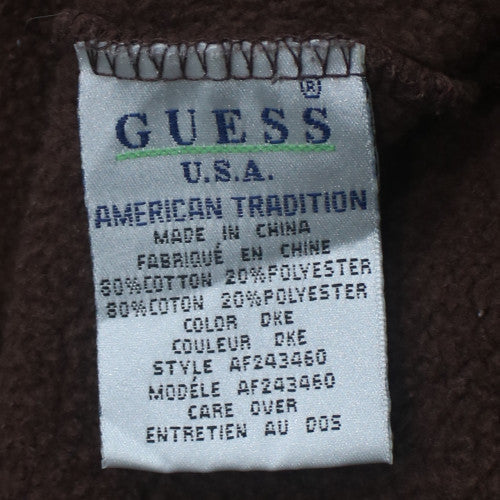 Guess Jeans Men's Brown Crew Neck Sweatshirt Size L Embroidered Logo