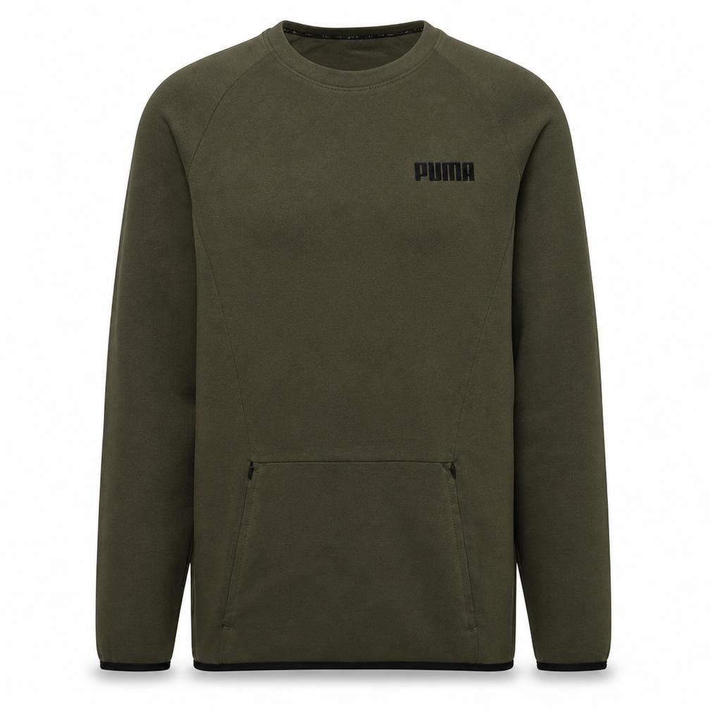 Puma Men’s Green Crew Neck Pullover Sweatshirt Size S Regular Fit