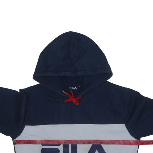FILA Mens Multicoloured Pullover Hoodie M Logo Sportswear Cotton Blend