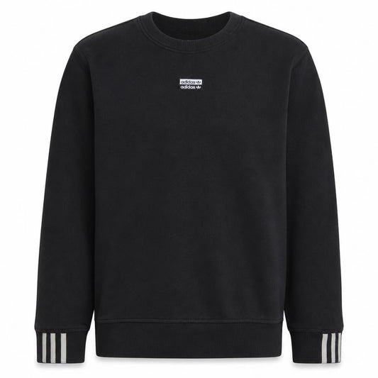 Adidas Men's Black Logo Crew Neck Pullover Sweatshirt Size S