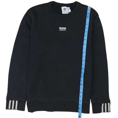 Adidas Men's Black Logo Crew Neck Pullover Sweatshirt Size S