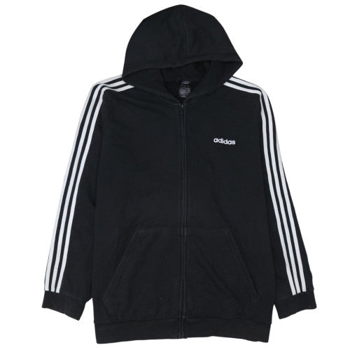 Adidas Mens Black 2XL Full Zip Hoodie Sports Fleece Sweatshirt