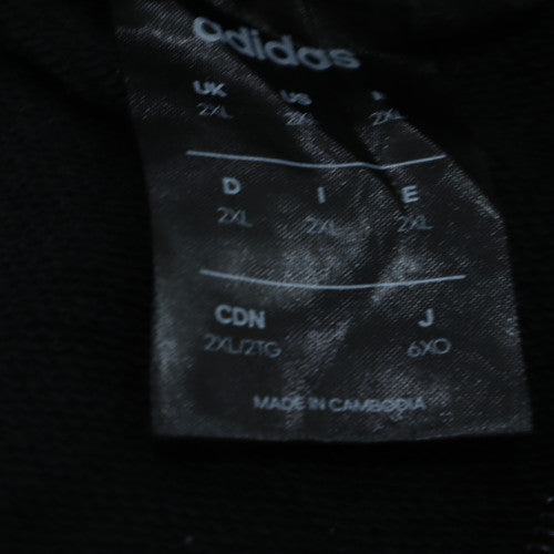 Adidas Mens Black 2XL Full Zip Hoodie Sports Fleece Sweatshirt