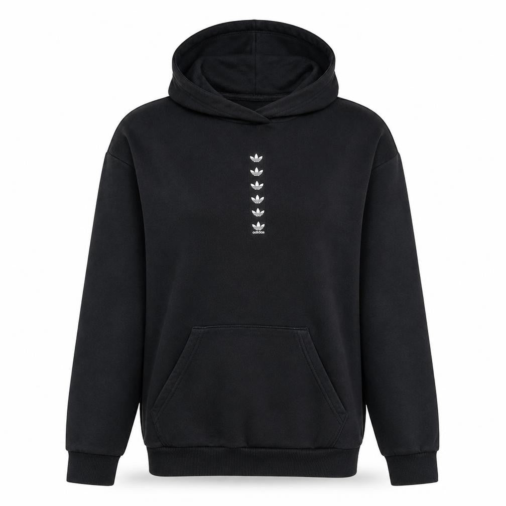 Adidas Womens Black XS Pullover Hoodie 70% Cotton Logo Design