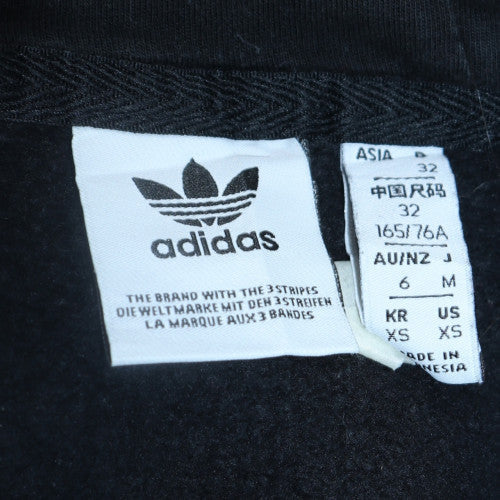 Adidas Womens Black XS Pullover Hoodie 70% Cotton Logo Design