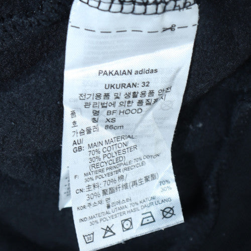 Adidas Womens Black XS Pullover Hoodie 70% Cotton Logo Design