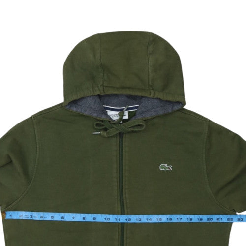 Lacoste Men’s Green Full Zip Hoodie Size L Regular Fleece Logo