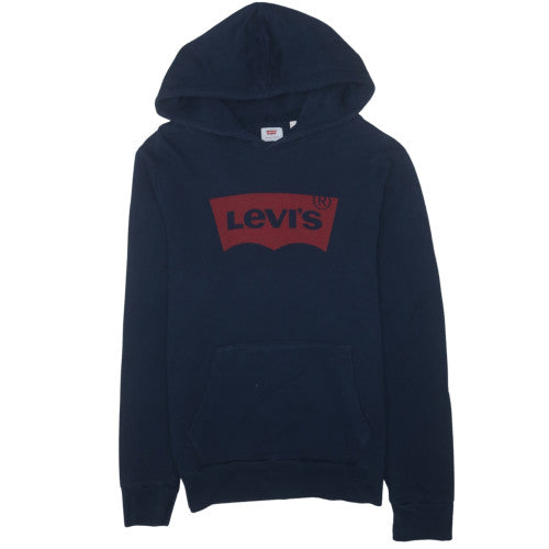 Levi's Men's Blue Pullover Hoodie M Graphic Logo Sweatshirt