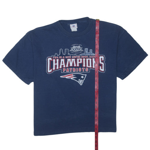 NFL Men's Navy Blue Patriots Super Bowl Champions T-Shirt XL
