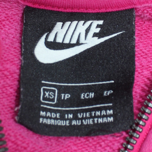 Nike Womens Pink Full Zip Hoodie XS Cotton Blend Casual