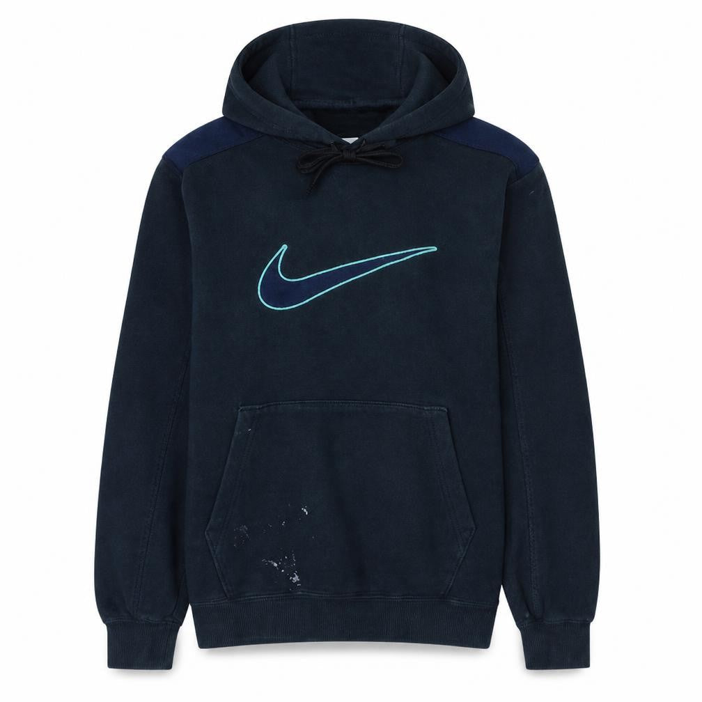 Nike Men's Blue Pullover Hoodie M Logo Fleece Sportswear