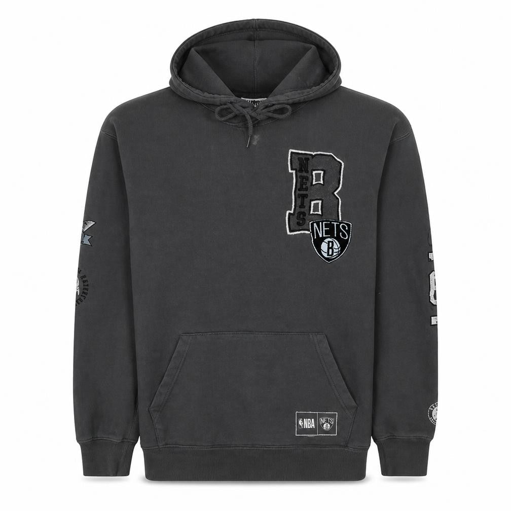 NBA Brooklyn Nets Men's Black Pullover Hoodie Medium Fleece