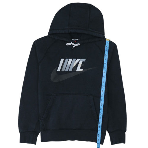 Nike Boys Black Pullover Hoodie S Graphic Print Cotton Blend