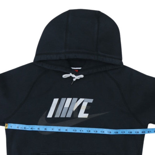 Nike Boys Black Pullover Hoodie S Graphic Print Cotton Blend