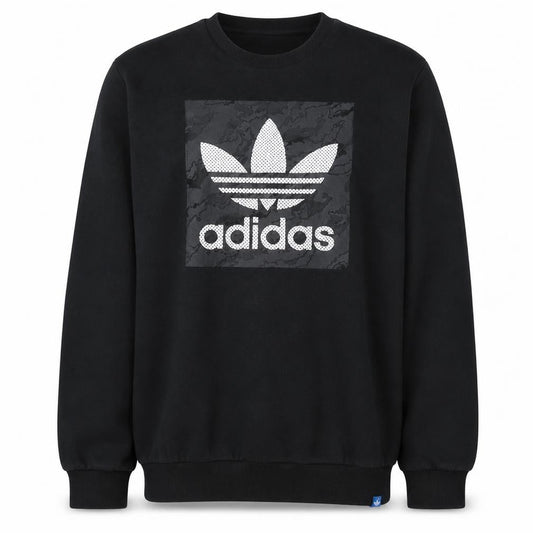 Adidas Men's Black Logo Crew Neck Pullover Sweatshirt M