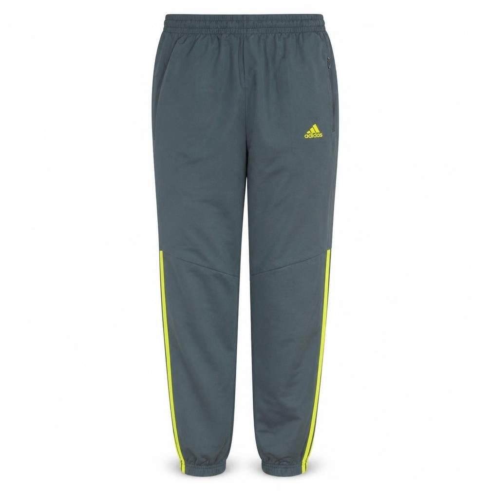 Front view of Adidas boys’ grey track pants 10 years elastic waist lightweight activewear
