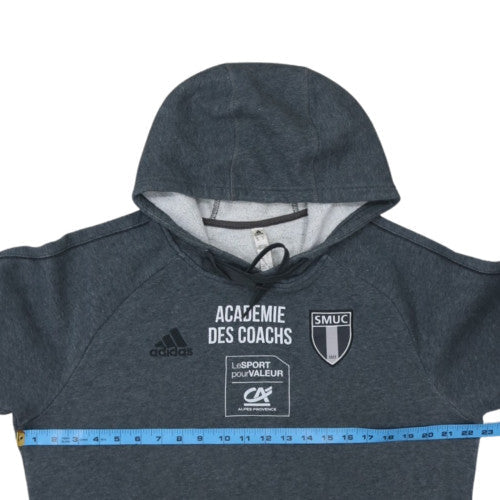 Adidas Men Grey Pullover Hoodie M Sports Graphic Fleece