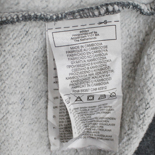 Adidas Men Grey Pullover Hoodie M Sports Graphic Fleece