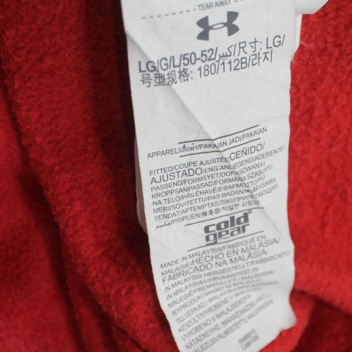 Under Armour Womens Red Fleece Hoodie Size Large ColdGear Fitted