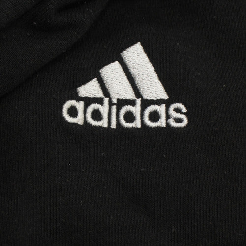 Adidas Women's Black Full Zip Hoodie L 16-18 Classic 3-Stripes
