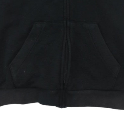 Adidas Women's Black Full Zip Hoodie L 16-18 Classic 3-Stripes