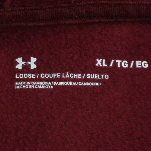 Under Armour Women Burgundy XL Pullover Hoodie Loose Fit Fleece