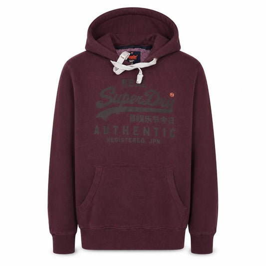 Superdry Men's Purple Pullover Hoodie M Fleece Graphic Logo