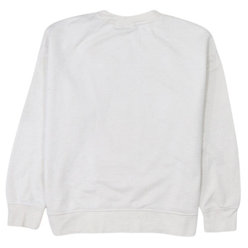 Disney Womens White Mickey Mouse Pullover Sweatshirt Size M 12/14