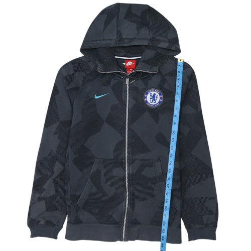 Nike Boys Grey Chelsea FC Full Zip Hoodie Size S - Hooded Sweatshirt