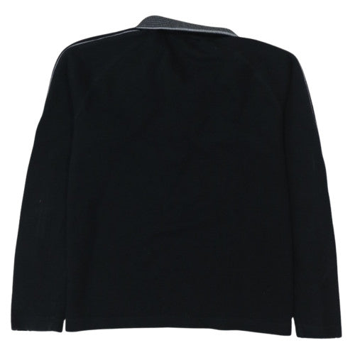 Hugo Boss Men's Black Collared Henley Jumper Size L Regular Fit
