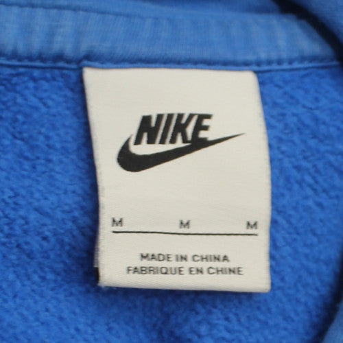 Nike Men's Blue Pullover Hoodie M Fleece Logo Sportswear