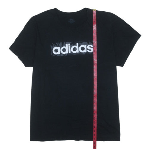 adidas Men's Black 3XL Crew Neck Sports Logo T-Shirt
