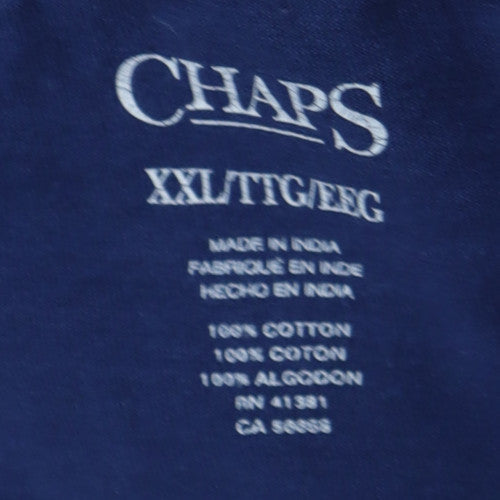 Chaps Men's Blue Rock & Roll Graphic T-Shirt XXL Cotton Crew Neck
