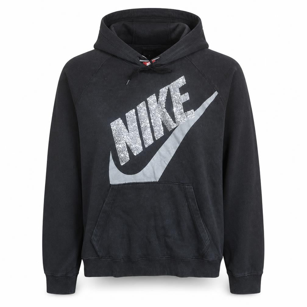 Nike Womens Black XL Pullover Hoodie with Silver Logo