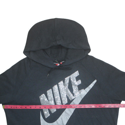 Nike Womens Black XL Pullover Hoodie with Silver Logo