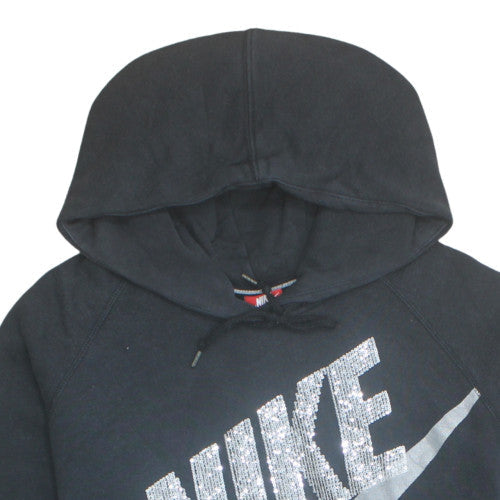 Nike Womens Black XL Pullover Hoodie with Silver Logo