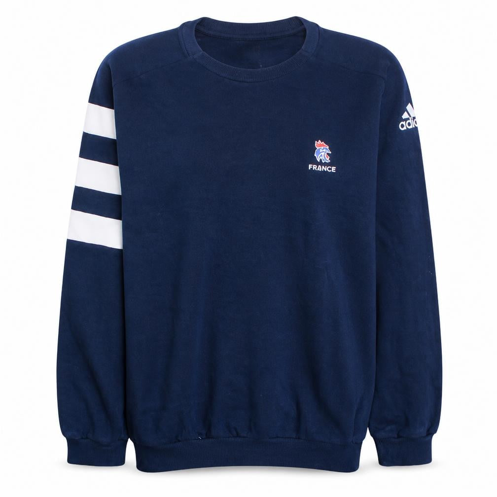 adidas Men’s Blue France Logo Pullover Sweatshirt 2XL